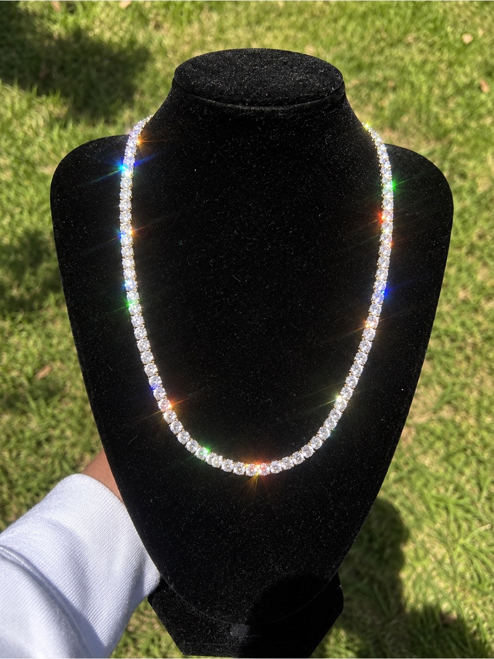 Classic Sparkling Tennis Necklace - White Crystal